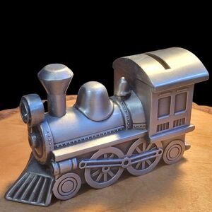 Silver Train Coin Bank